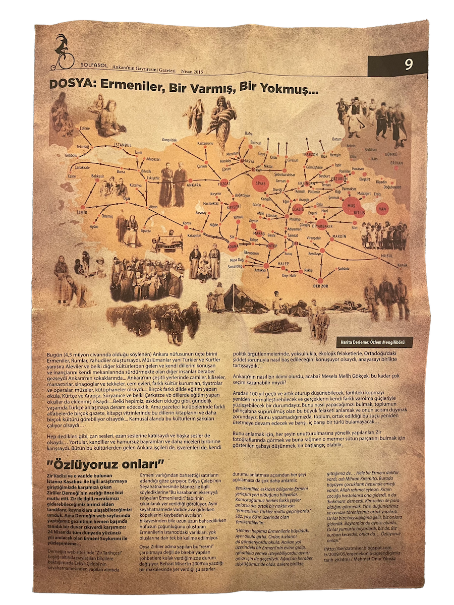 Solfasol dergisinden Ermeni soykırımı dosyası sayfası fotoğrafı